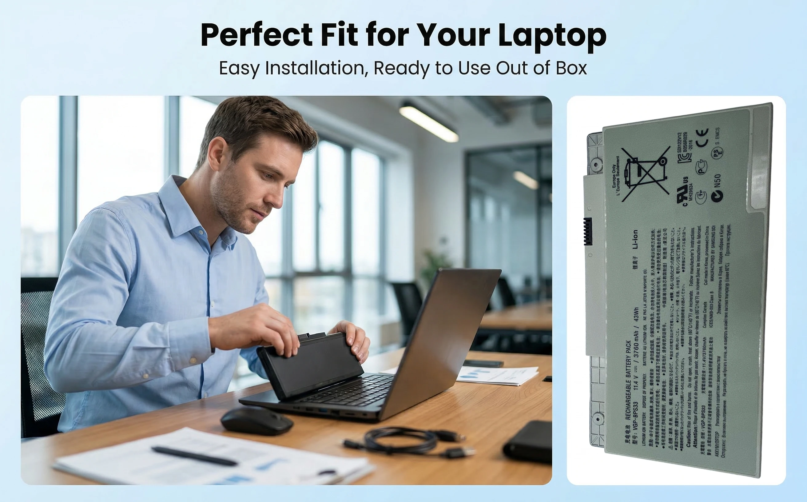 

Новая батарея для ноутбука VGP-BPS33 11.4V 43Wh 3760mah для SONY VAIO SVT-14 SVT-15 T14 T15 BPS33 SVT1511M1E SVT14126CXS SVT151190X