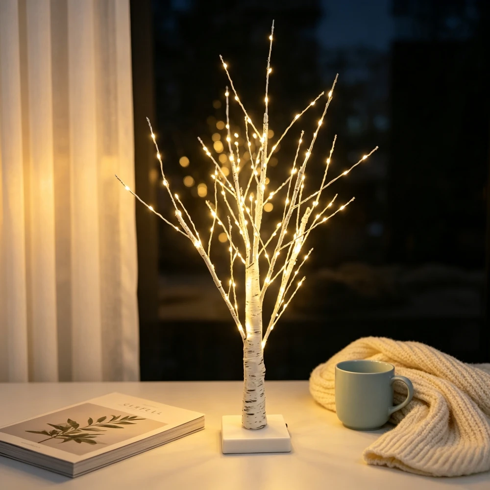 24/144LED Birch Tree Lights Christmas Indoor Home Room Party Landscape Lighting for Bedroom Living Room Festival Decoration