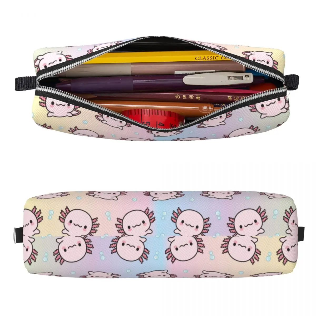 Милые пеналы Аксолотль, саламандра, пеналы с животными, держатель для ручек для студентов, большие пеналы для хранения, офисные подарки, канцелярские принадлежности