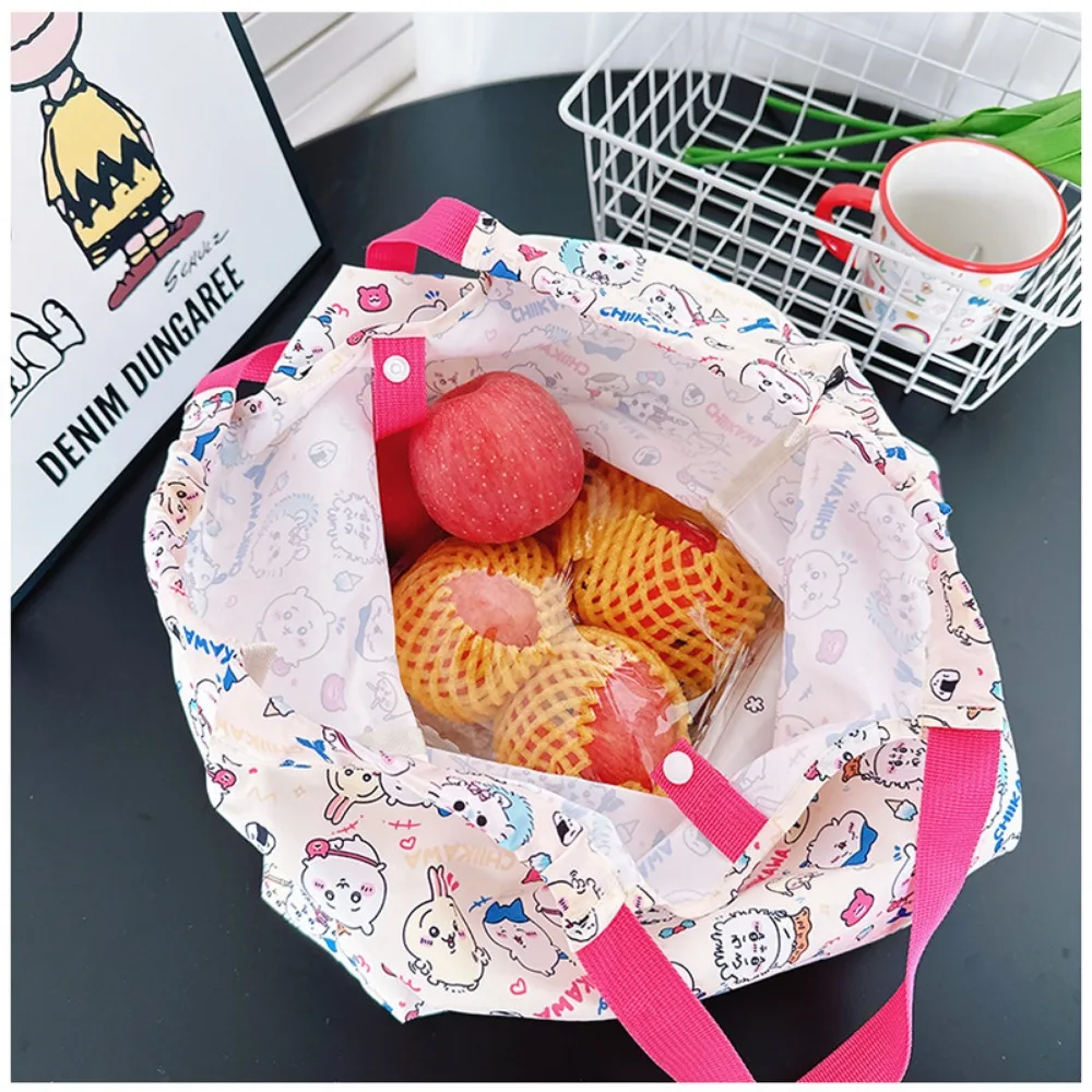 Cute Chiikawa Cartoon Foldable Eco Shopping Bag Lightweight Large Capacity Single Shoulder Bag for Women Outdoor Ravel Use Gift view 4