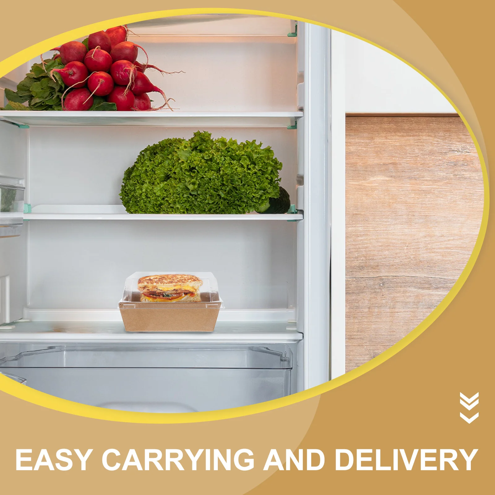 

50 шт., коробка для торта, изготовленная из бумаги, утолщенная упаковочная коробка для сэндвичей, многофункциональная коробка для мусса, кондитерских изделий, фруктового салата, портативная пекарня