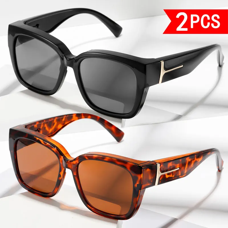 1/2Pcs Women's Fashionable and Simple High-Appearance Glasses with Oversized Square-Round Frame Design, Textured Decorative Glasses Suitable for Daily Casual Wear, Styling Photoshoots, and Sister Gatherings