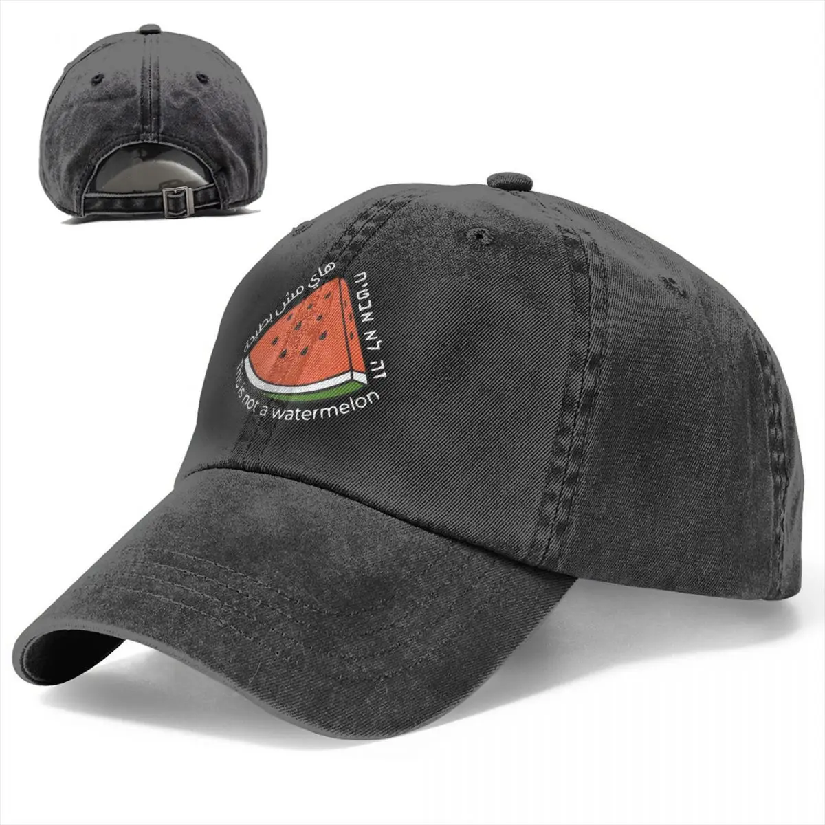 It\'s Not A Watermelon Arabic Baseball Cap Vintage Distressed Denim Washed Headwear Unisex Outdoor Activities Adjustable Caps Hat