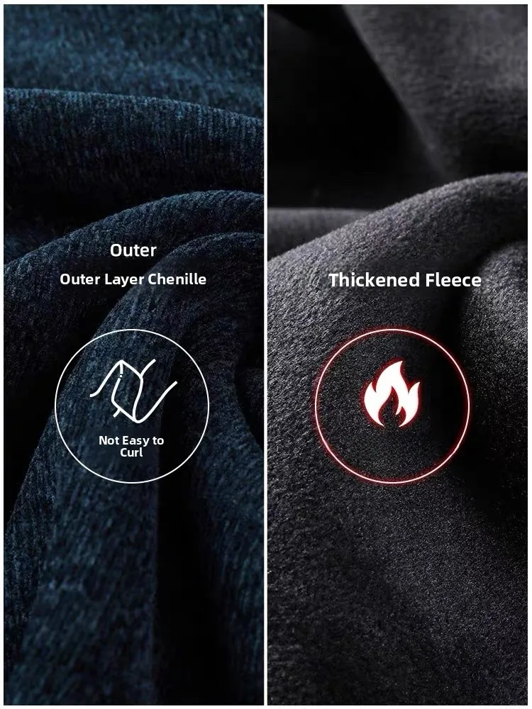 

Men's Thiened Fce Lined round Ne Knitted Sweater Winter Warm Woolen Camere Pullover Casual Sle Mid-aged Suitable