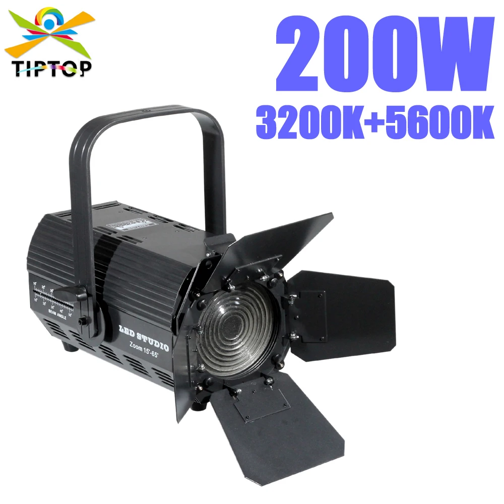 200W Led Prefocus Studio Light Barndoor Scanner Light Warm Cold White 2IN1 COB Lamp DMX 512 LCD Display IP20 Rating