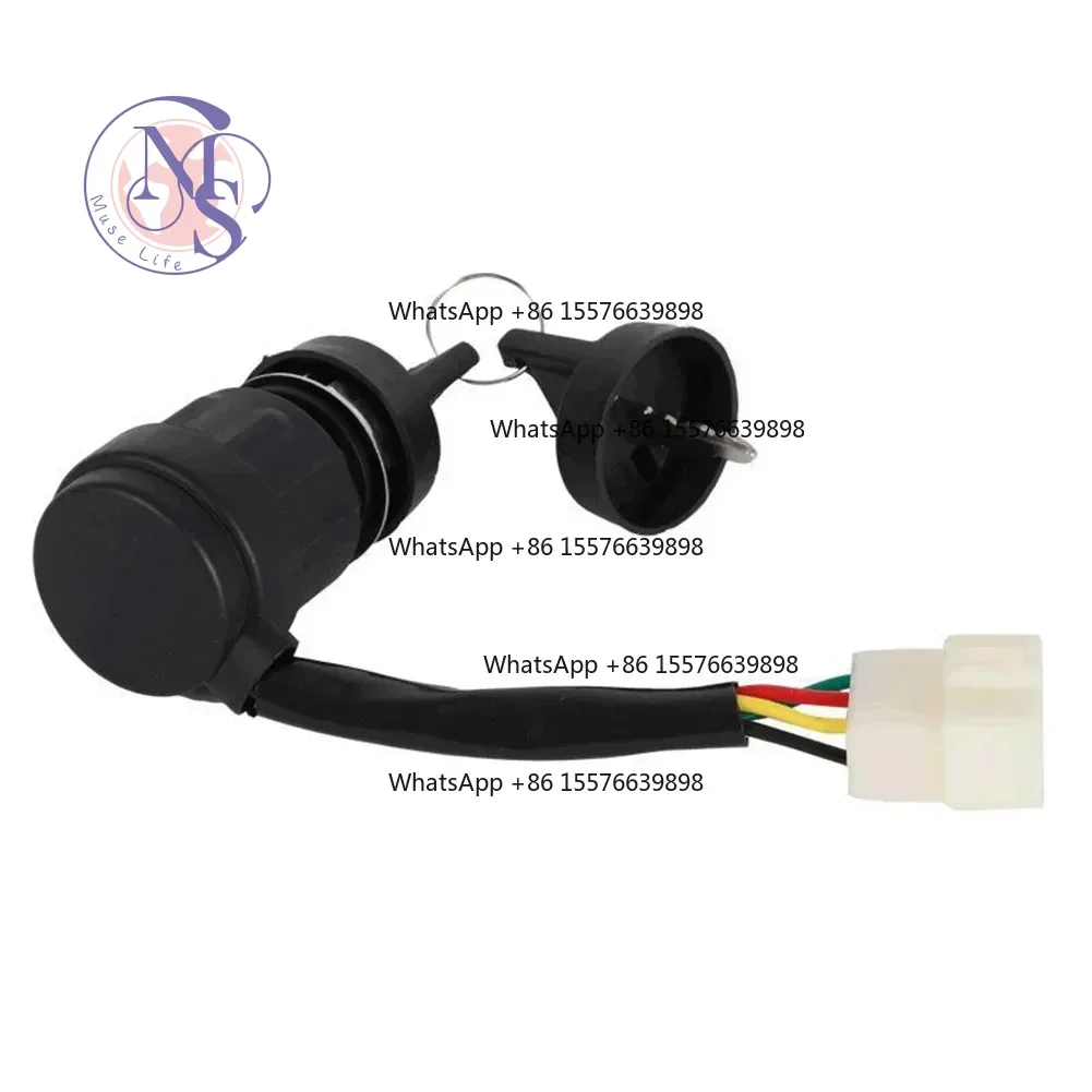 5 Pin 5 Wire Ignition Key Switch Assembly, ABS Plastic Generator Engine Electrical Spare Part