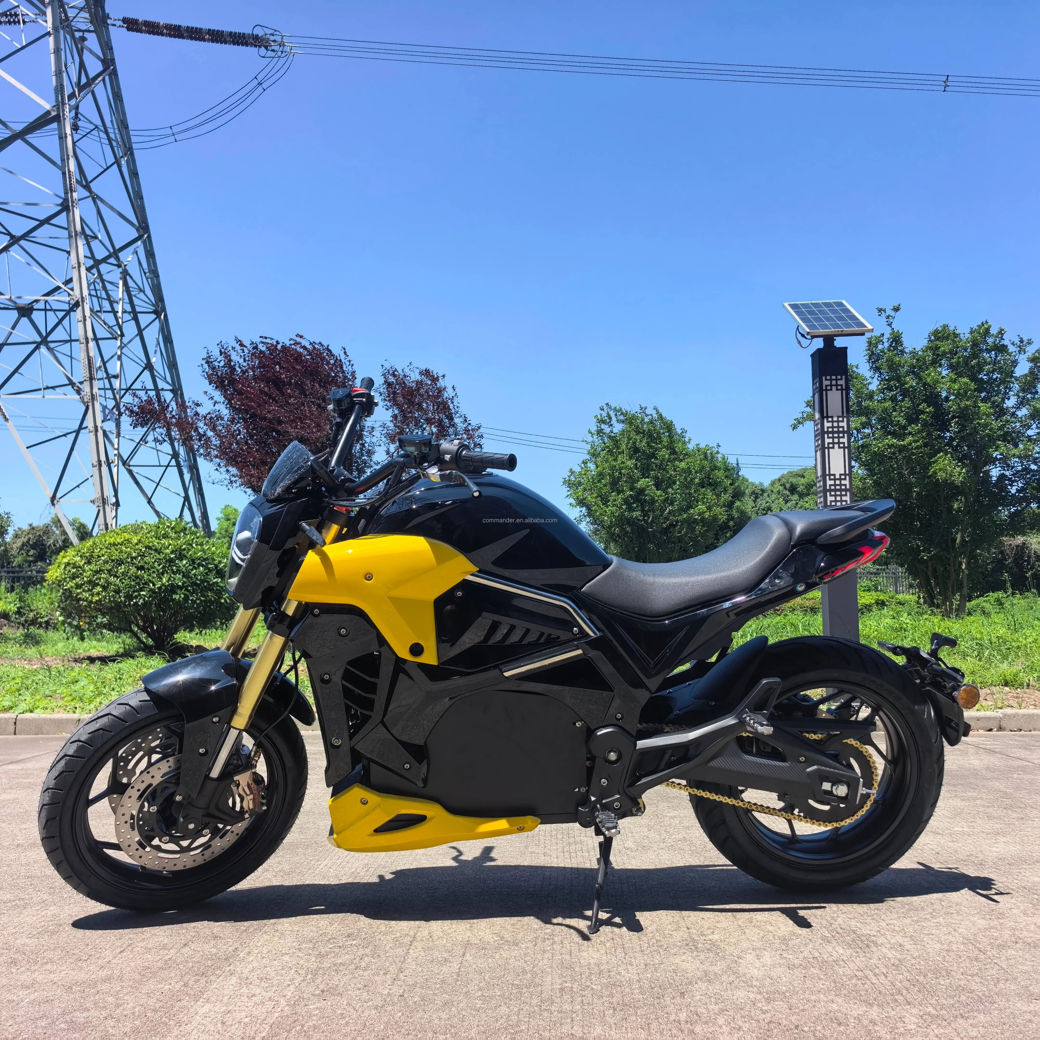 Stlf 2026 New Arrival High Speed Electric Motorcycle 5000W Mid Chain Motor 130km/h With 200/55-17 Rear TyreRussian Certificate