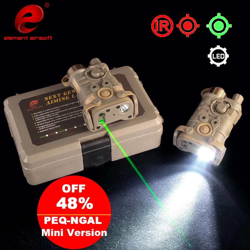 Element Tactical NGAL AN/PEQ-15 AR15 Flashlight Red Laser Sight IR Pointer Strobe LED Mini Airsoft Outdoor Hunting Torch Light