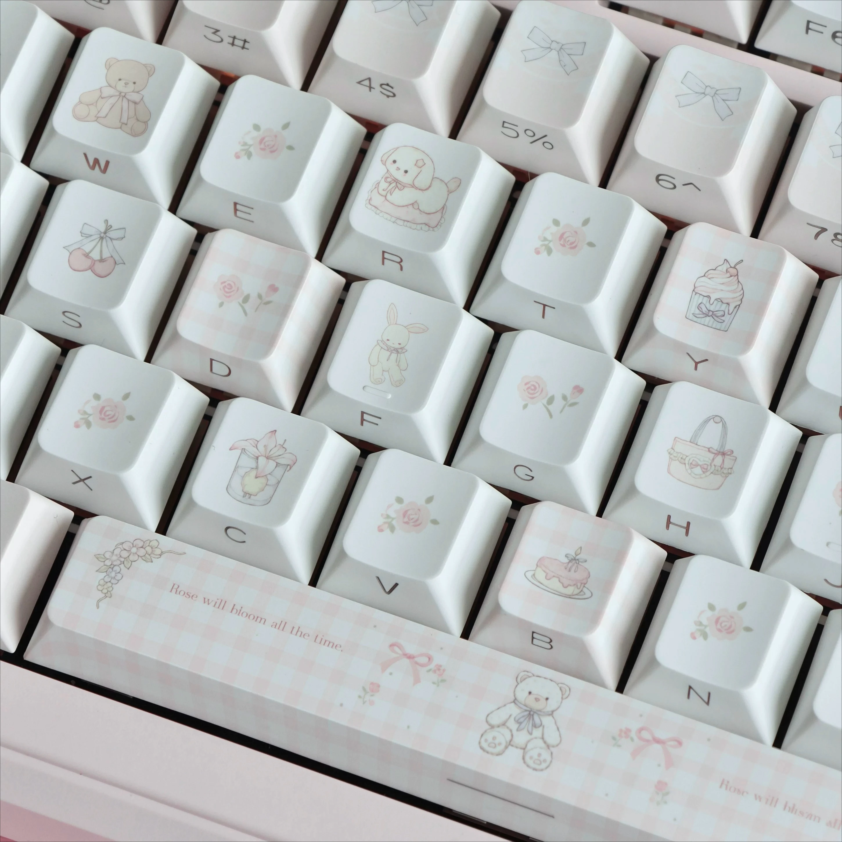 

Girl's Dream Pink Keycaps Set Custom PBT Sublimation Cherry/MOA/MDA Profile Keyboard Caps for Mechanical Keyboard Accessories