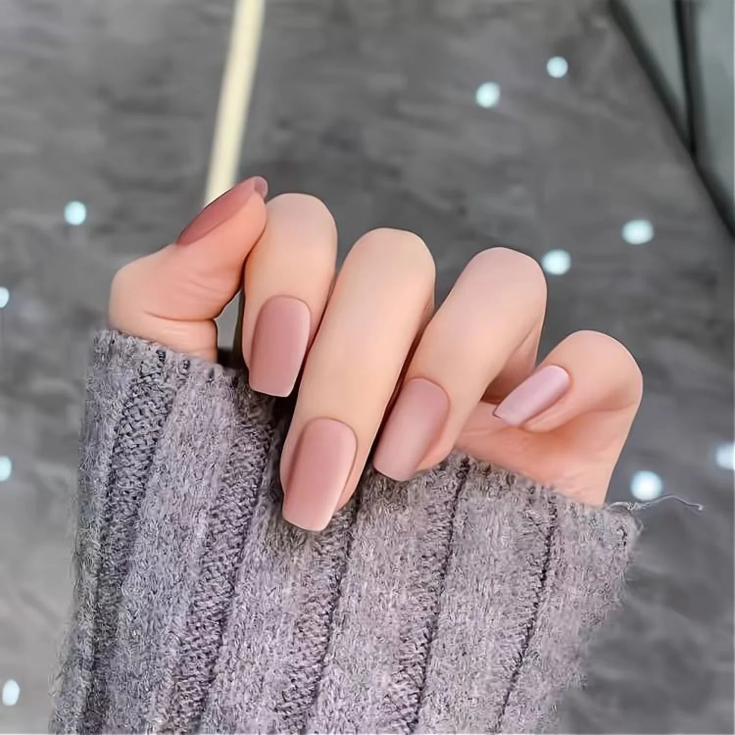 10pcs Short Ballerina Press-On Nails Set Simple Cat Eye With Matte Designs Nail Full Cover Nails Tips For Women And Girls
