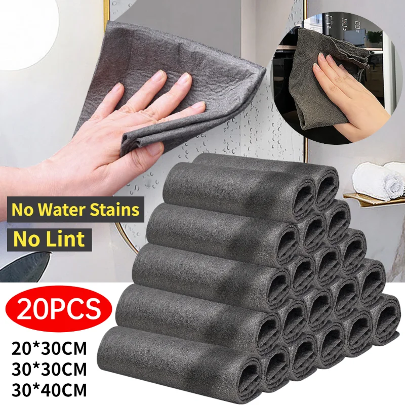 20/10/5/1PCS Thickened Miracle Cleaning Cloth Reusable Microfiber Rag Kitchen Cleaning Cloth Mirror Car Window Glass Rag