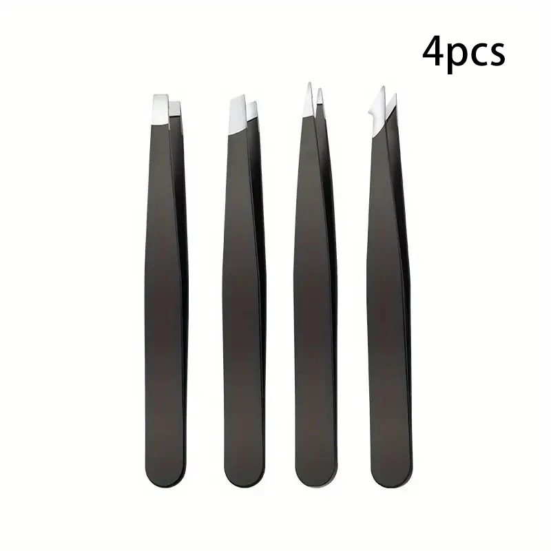 ชุดแหนบสแตนเลสสำหรับใบหน้า 4 ชิ้น - สิ่งจำเป็นในวันแบล็กฟรายเดย์สำหรับการกำจัดขน การต่อขนตา และชุดอุปกรณ์กรูมมิ่ง