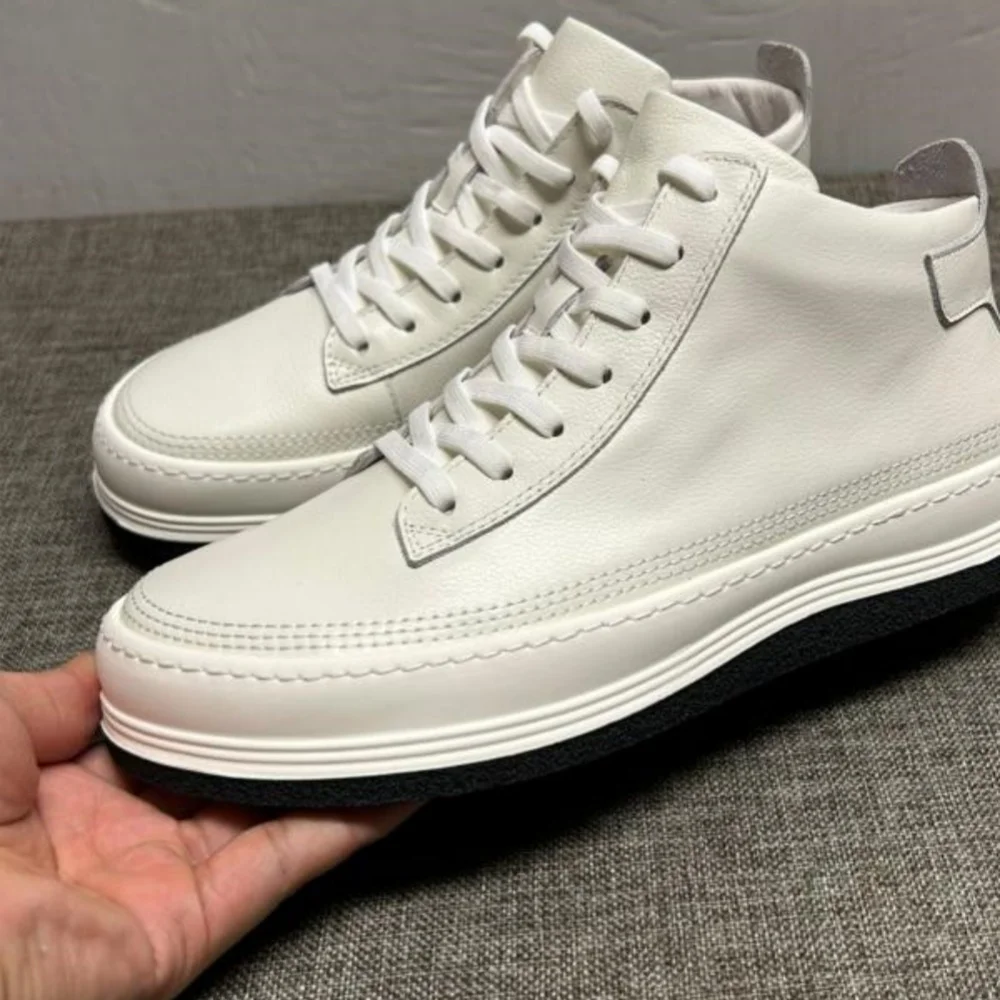 

Spring Autumn New Style Genuine Leather Little White Shoes Men's Fashion Comfortable Casual Shoes White Sole Shoes Trendy