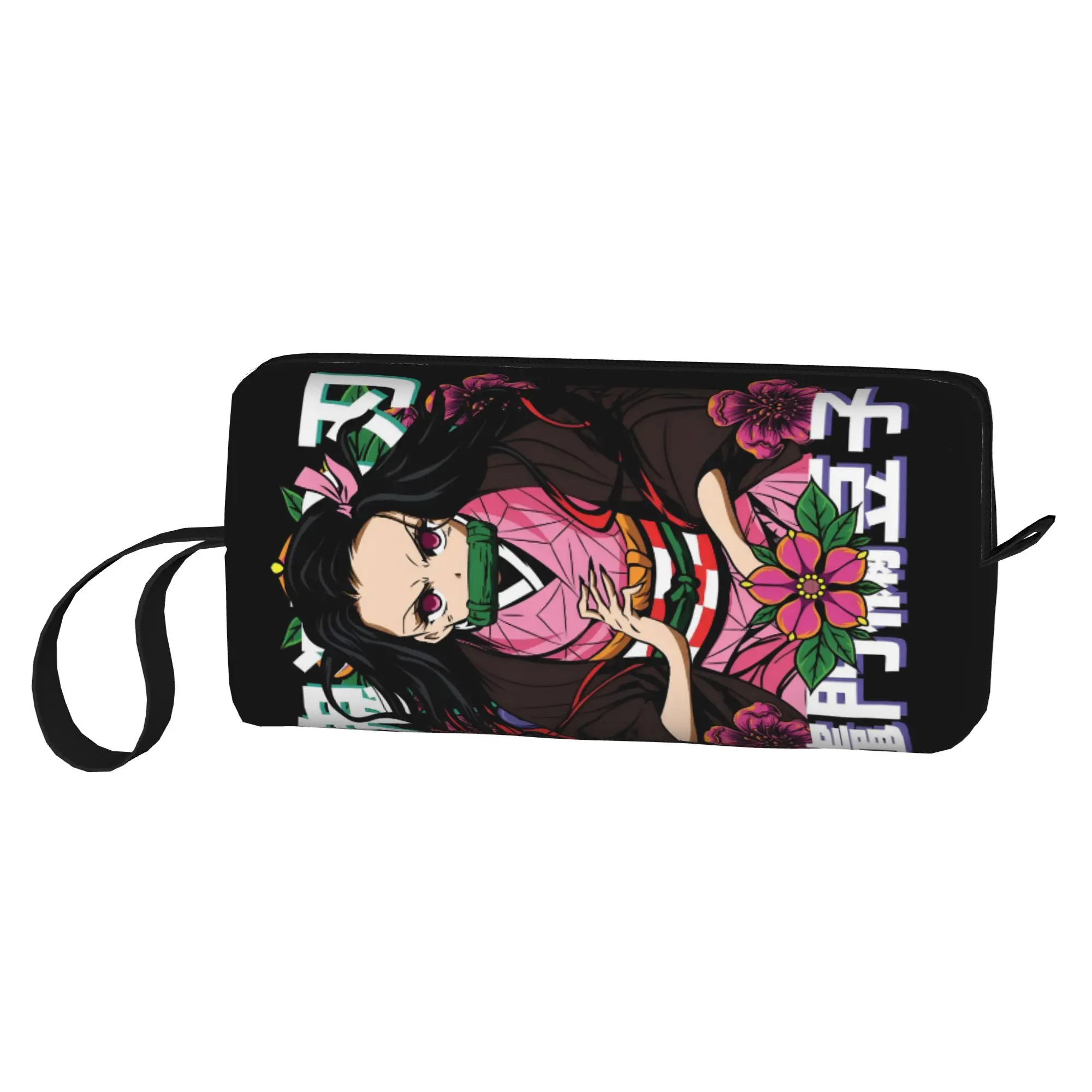 

Custom Anime Demon S-Slayer Toiletry Bag Women Cosmetic Makeup Organizer Ladies Beauty Storage Dopp Kit Box