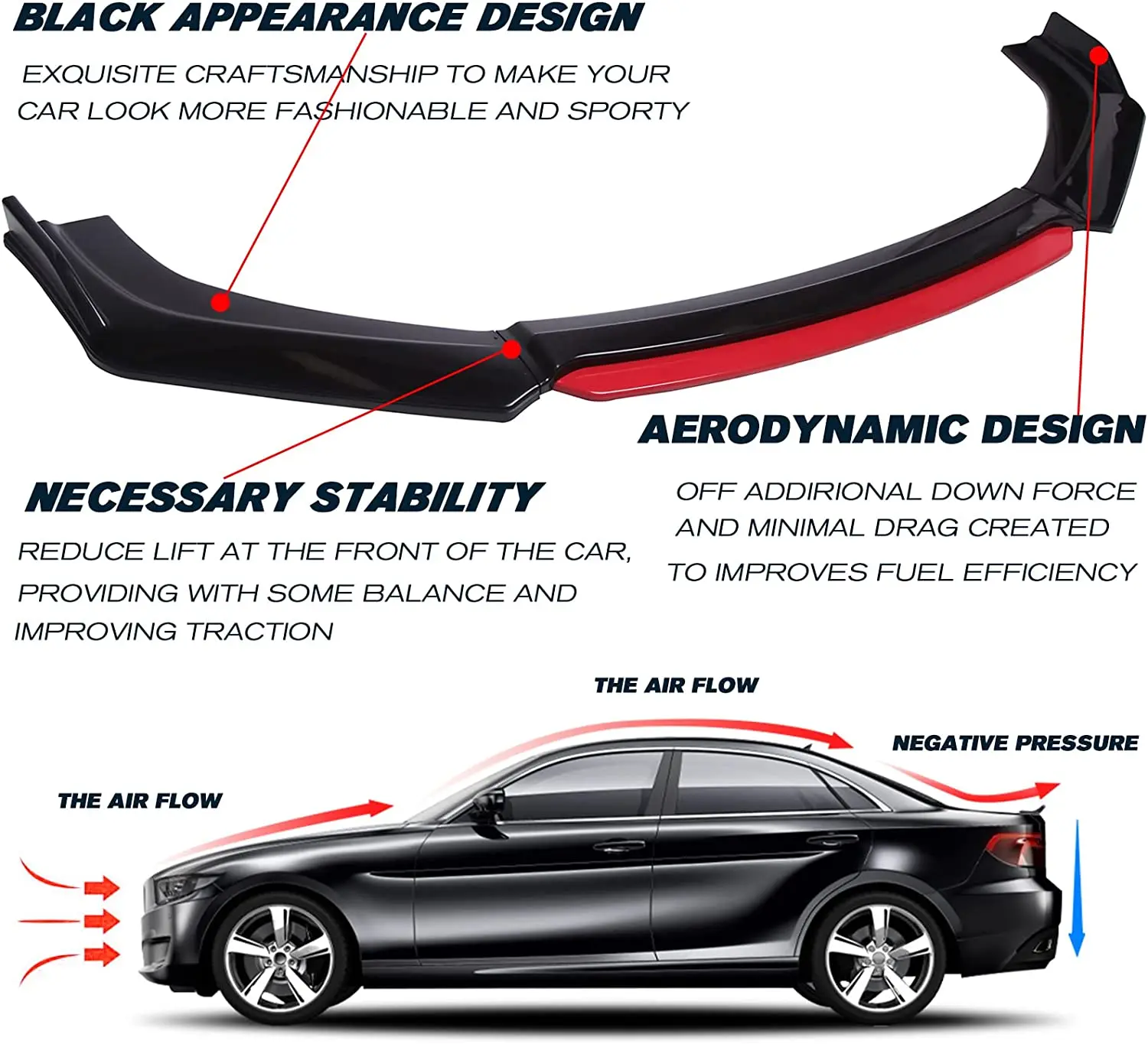 LAICY For Acura TL 2008-2014 Car Front Bumper Lip Chin Spoiler Splitter Diffuser Body Kits Trim Air Dam Protector Carbon Fiber