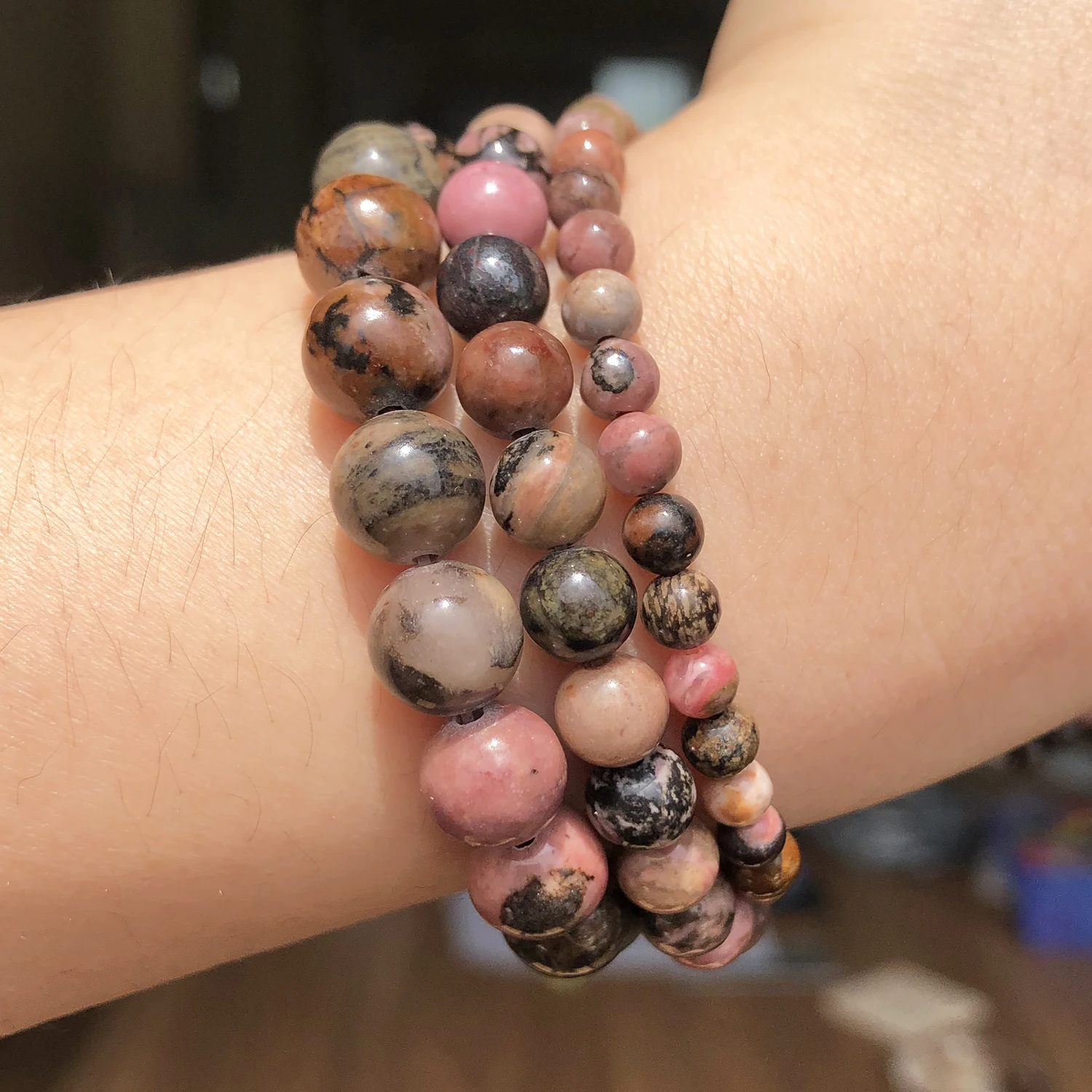 1 Strand Natural Stone Black Lace Rhodonite Beads Loose Round Beads 4 6 8 10mm For Jewelry Making DIY Bracelet Charms Accessory