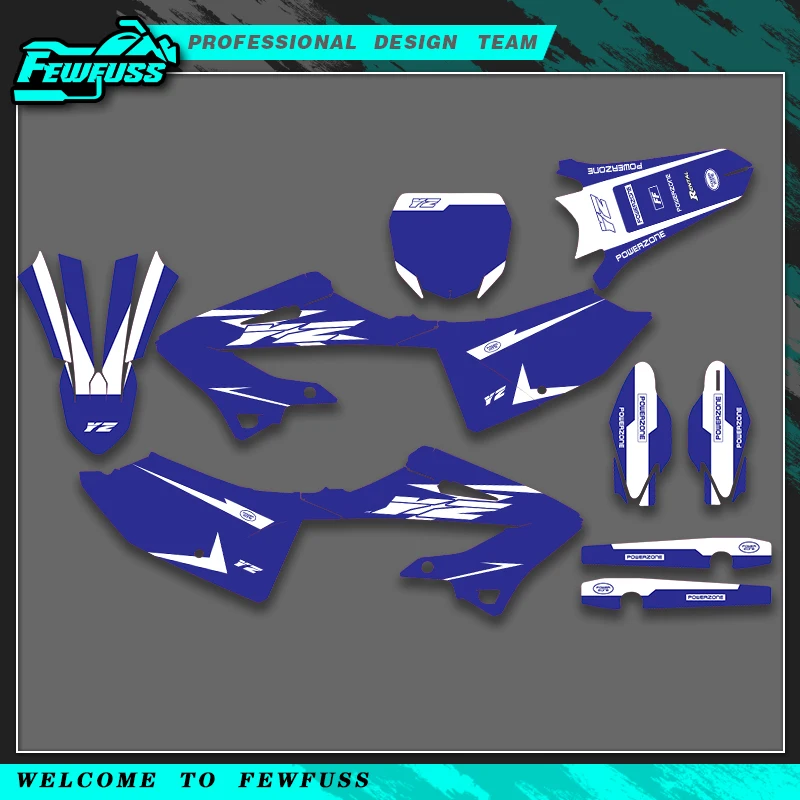 

Fewfuss For YAMAHA YZ 125 YZ125 YZ 250 YZ250 2022 2023 2024 Motorcycle Graphics Background Decals Stickers Kits
