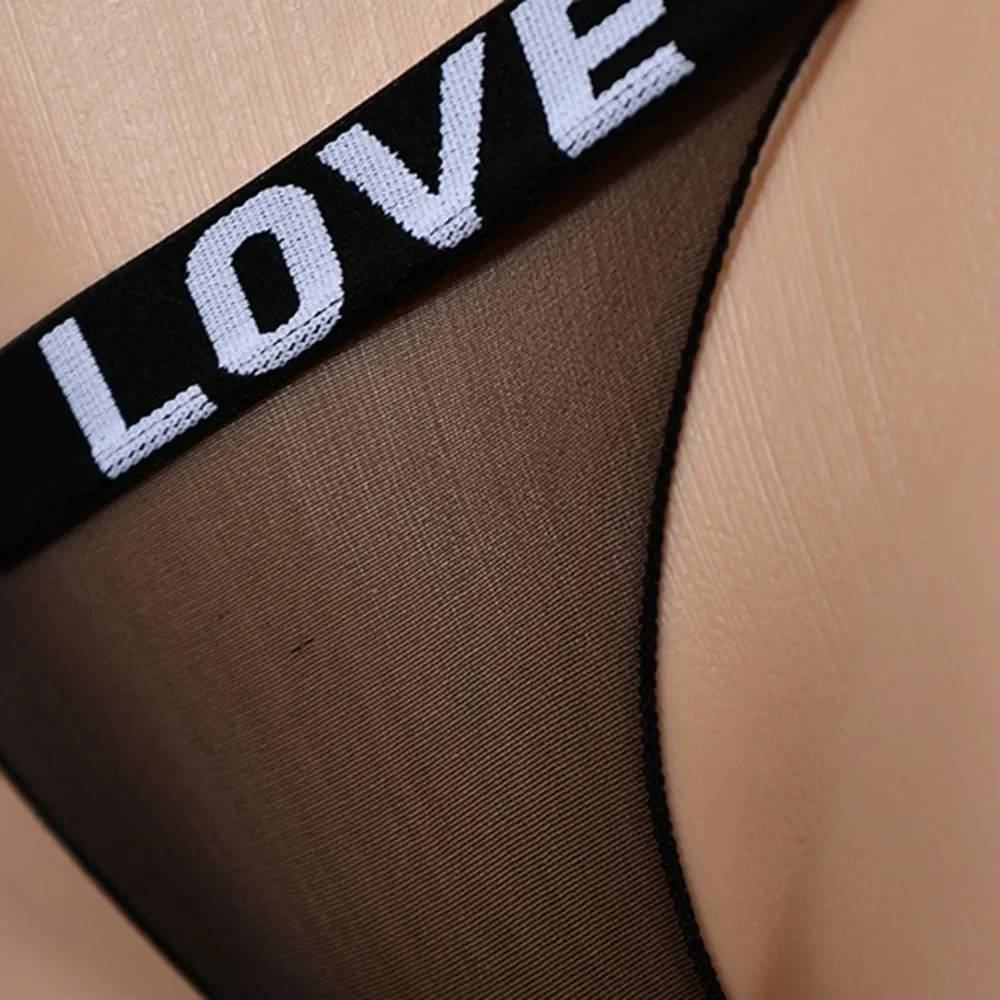 Women's See Through Thong Briefs and Nylon Stockings Set Sexy and Breathable (Size Height 155 172cm Weight less than 58kg)