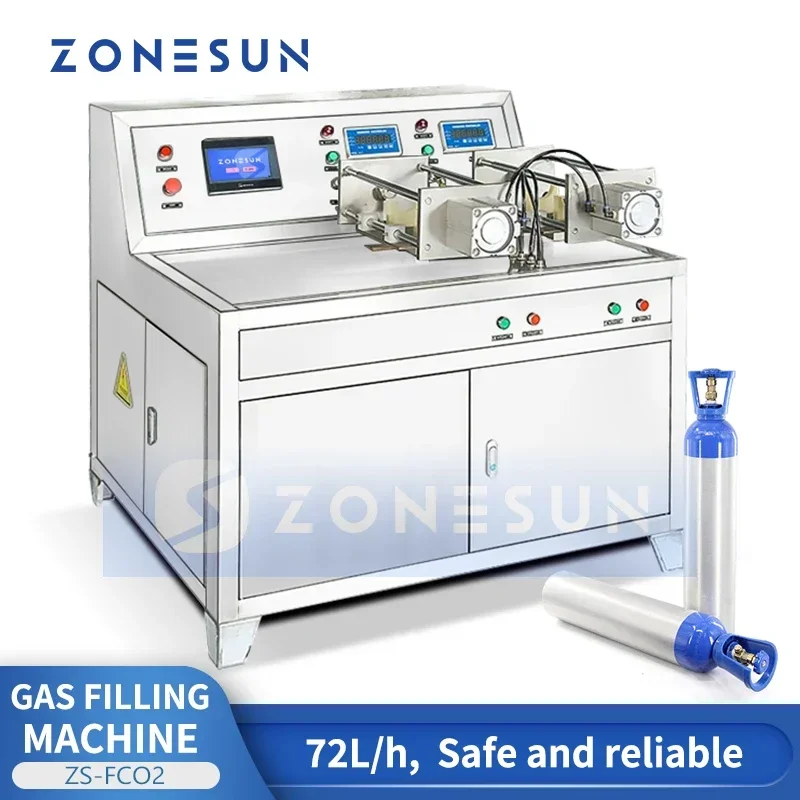 ZONESUN Máquina de llenado de CO2 comercial Máquina de recarga de CO2 Recarga de gas para producción de refrescos de agua con gas y nitrógeno ZS-FCO2