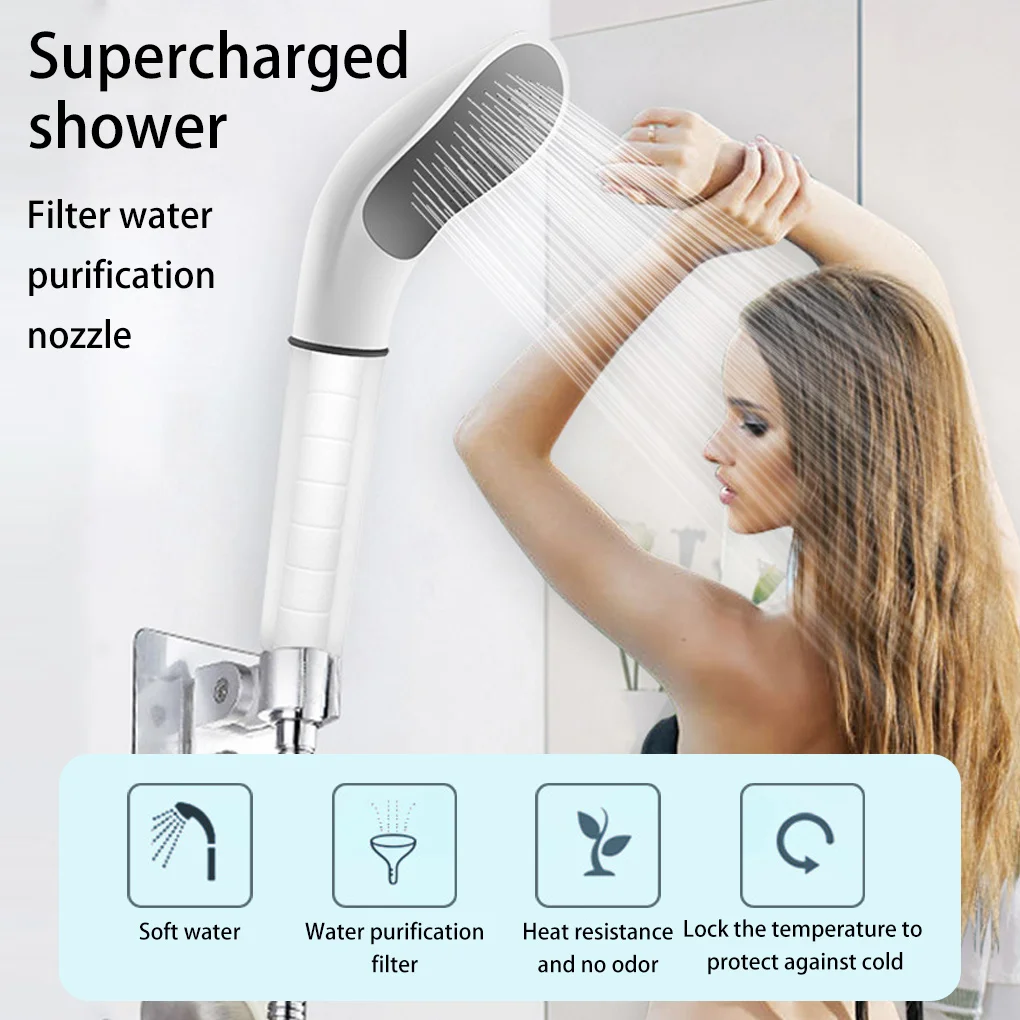 Pressurized Filter Shower Head All For Bathroom Accessories Anti-Leak Nozzle Water-Saving Rain Sprayer Detachable High Pressure