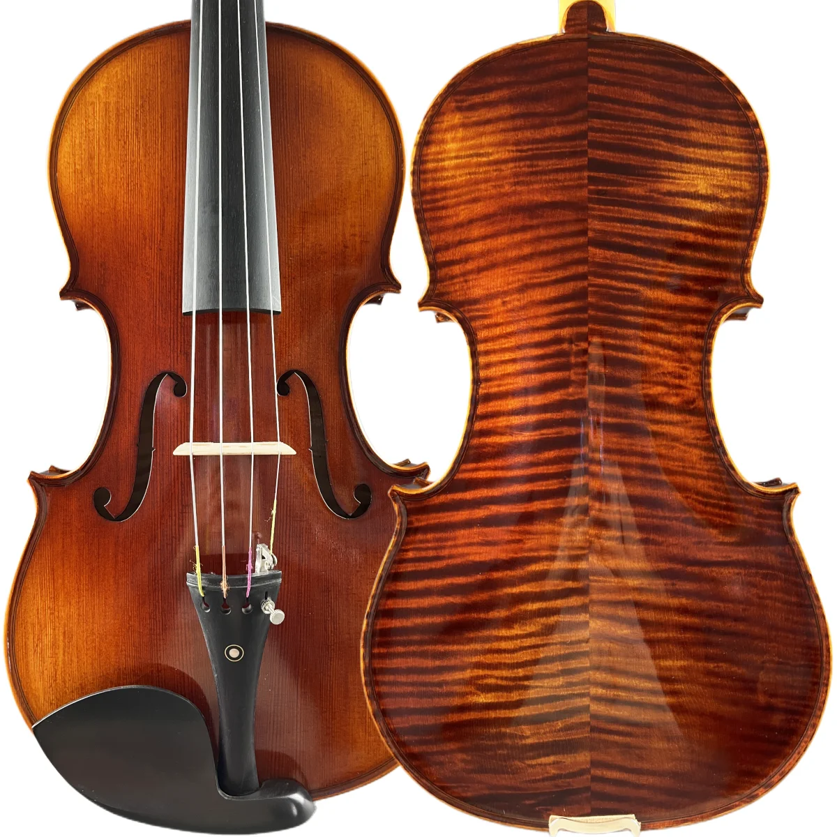 Rich Flame Maple solid wood Viola 15