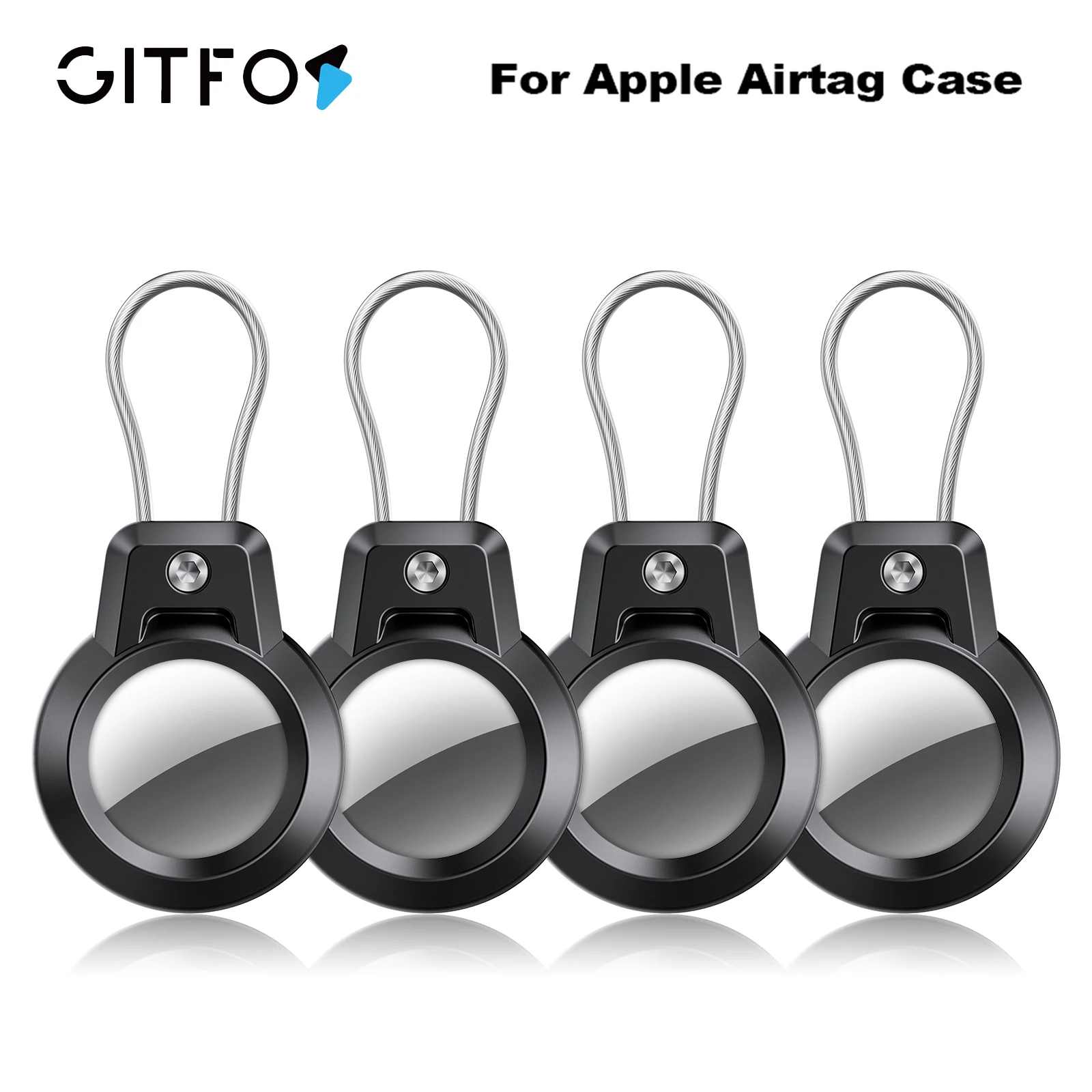 

GITFOS AirTag Holder for Apple Airtags Case with Steel wire line and 360 Degrees Protective for Luggage Backpack Keys