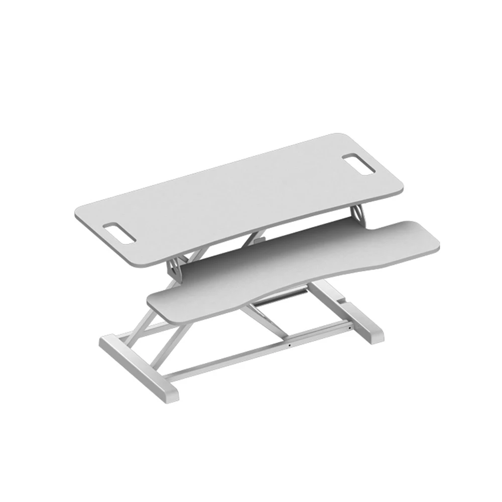 Gas Spring Height Adjustable Foldable Double Layer Desk Converter for Computer