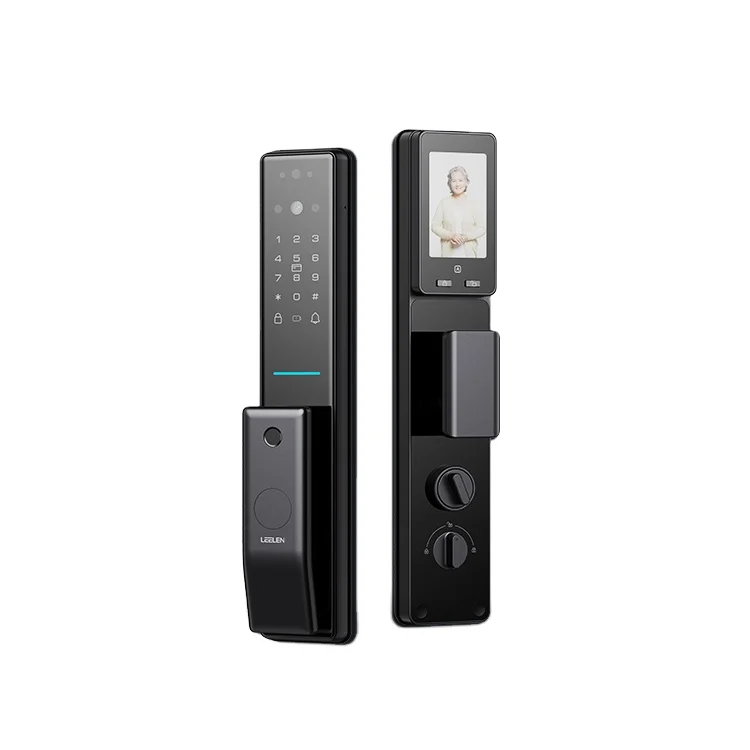 LEELEN Cerraduras Electronica Security Deadbolt Door Lock Fingerprint 3D Face Recognition Smart Lock With Camera