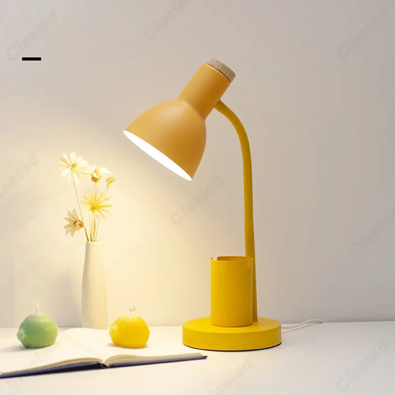 Creative Desk Lamp With Pen Holder Nordic Cute Light Neat Table Room Desks Computer Offices Baby Night Decoration Bedroom