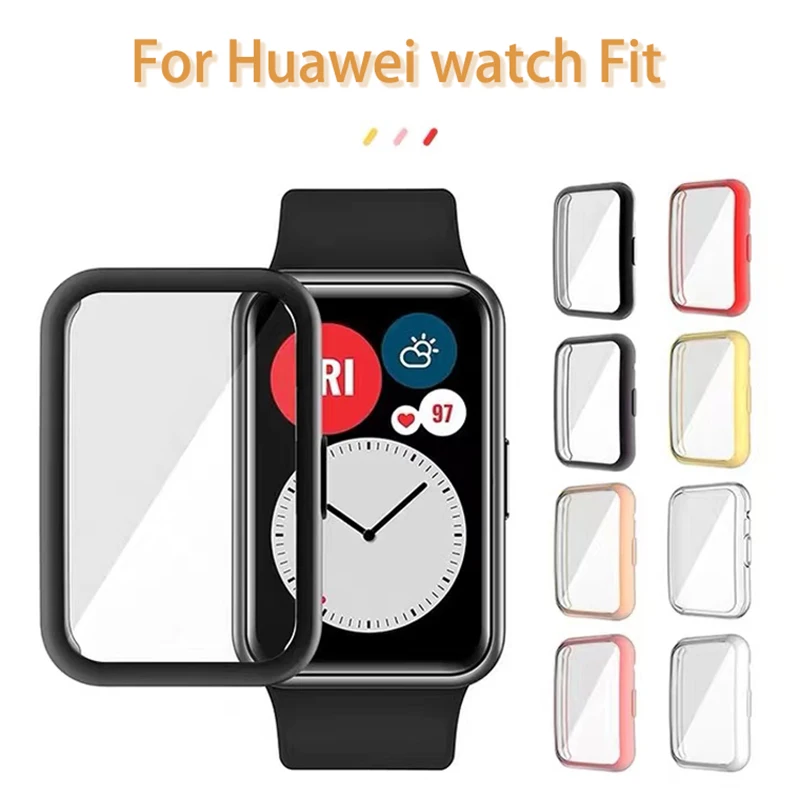 Screen Protector Cover for Huawei Watch Fit 2 Case Lightweight Tpu Bumper Scratch-resistant Thin Soft Flexible Shell