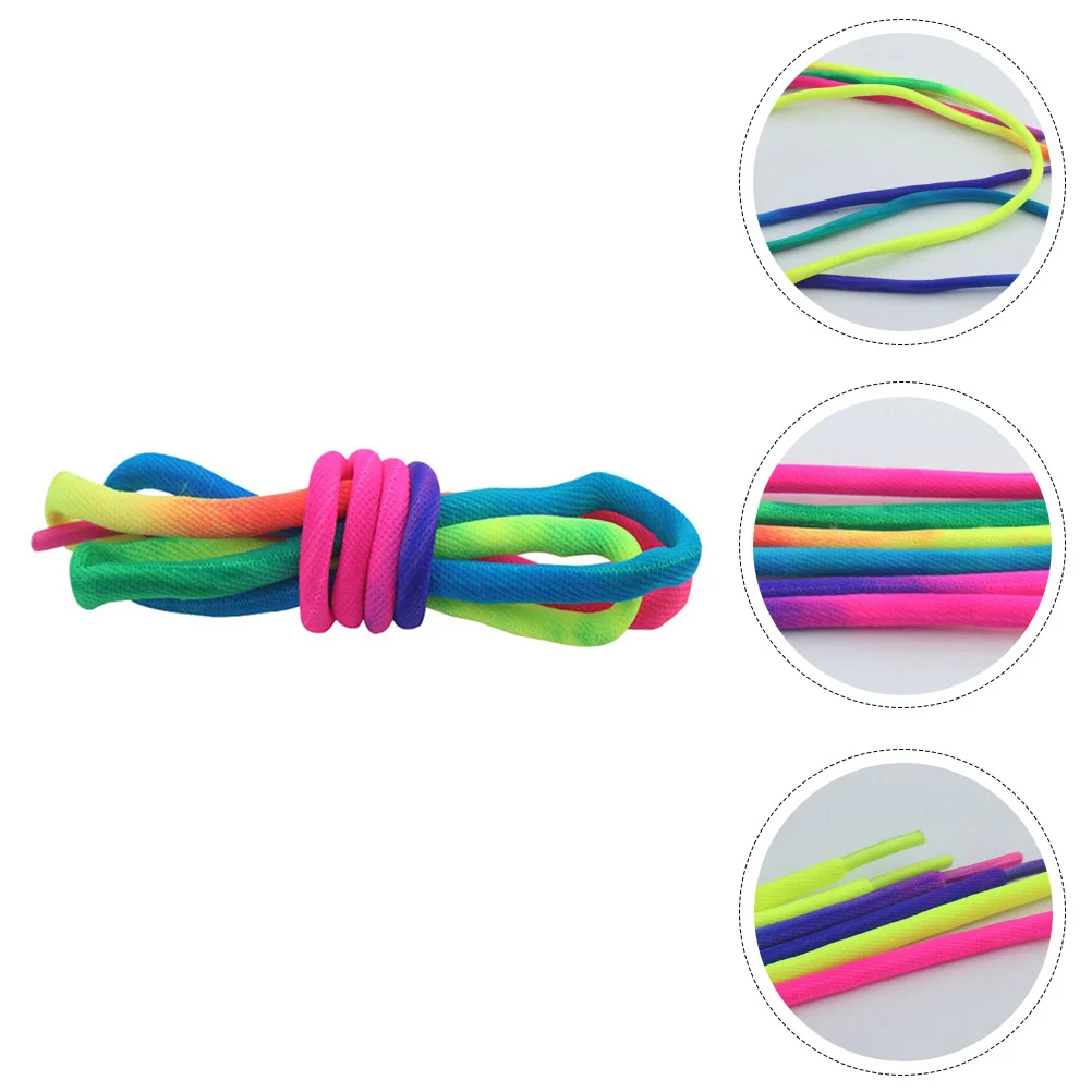 Rainbow Laces Unique Shoelaces Round Fashion Boys and Girls Polyester Thick Weave