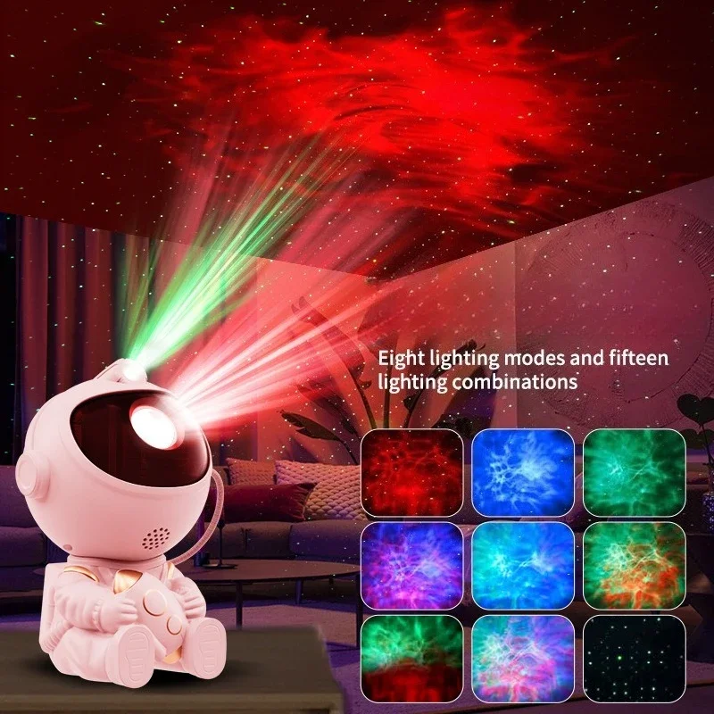 

Astronaut Space Projector Star Projector Galaxy Night Light Starry Nebula Ceiling LED Lamp for Bedroom Home Decorative Kids Gift