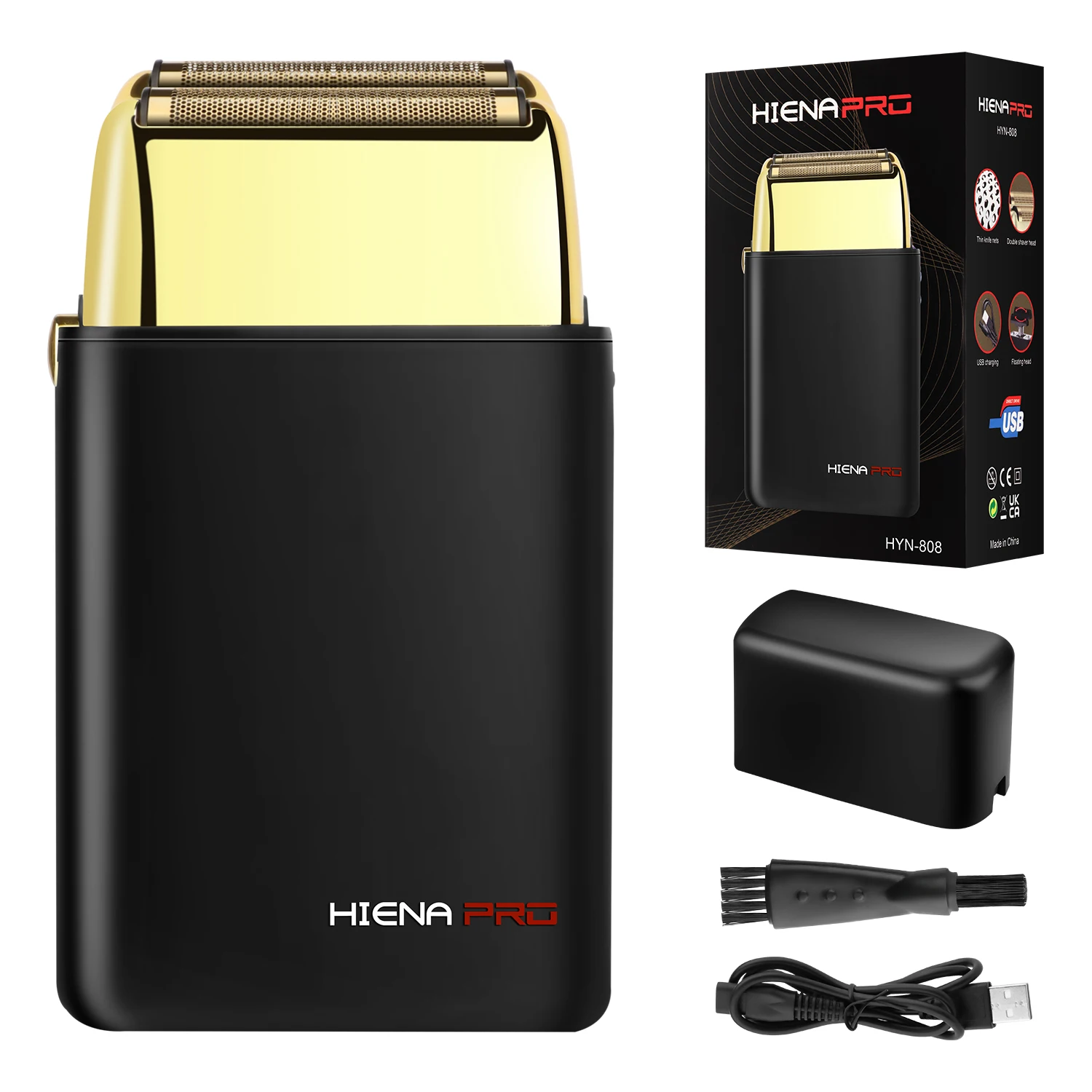 

HIENAPRO Men's Triple Foil Reciprocating Shaver, USB Rechargeable Portable Electric Razor, Pocket Beard Trimmer