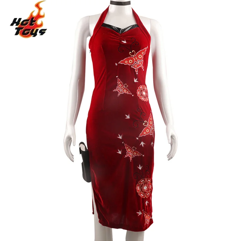 Movie Secret Service Ada Wong Cosplay Dress Uniform Halloween Christmas Women Red Lace Cheongsam Lingerie Suit Cosplay Costume