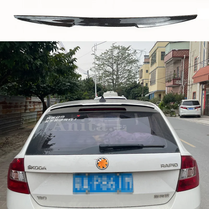 For Skoda Rapid Kodiak Hatchback Rear Roof Spoiler Lip  M4 Style Spoiler Universal Type PU Material Car Trunk Tail Wing Styling