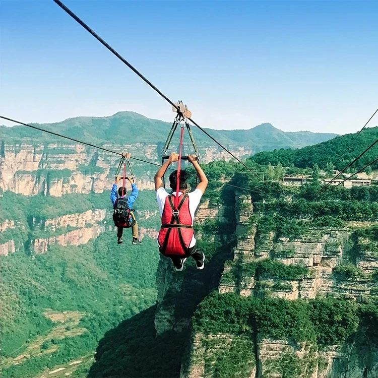 

Professional Commercial Outdoor Mountain Jungle Flight Going Through Outdoor Zip Line Kit Equipment Rope Slide Sky Zip Line