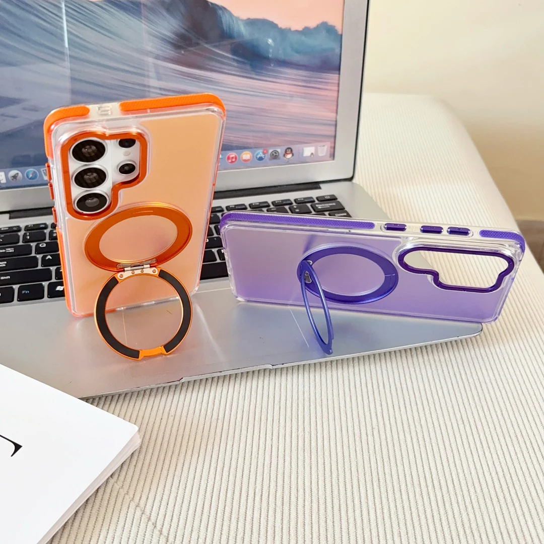 

Luxury 360°Rotate Bracket Anti-drop Anti-Slip Stand Case For Samsung Galaxy S23 FE S24 Plus S25 S26 Ultra Magnetic Charge Cover