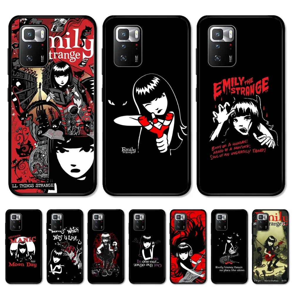 E-Emily The Strange Phone Case For Redmi 5 6 7 8 9 10 plus pro 6 7 8 9 A GO K20 K30 K40 pro plus F3 Fundas