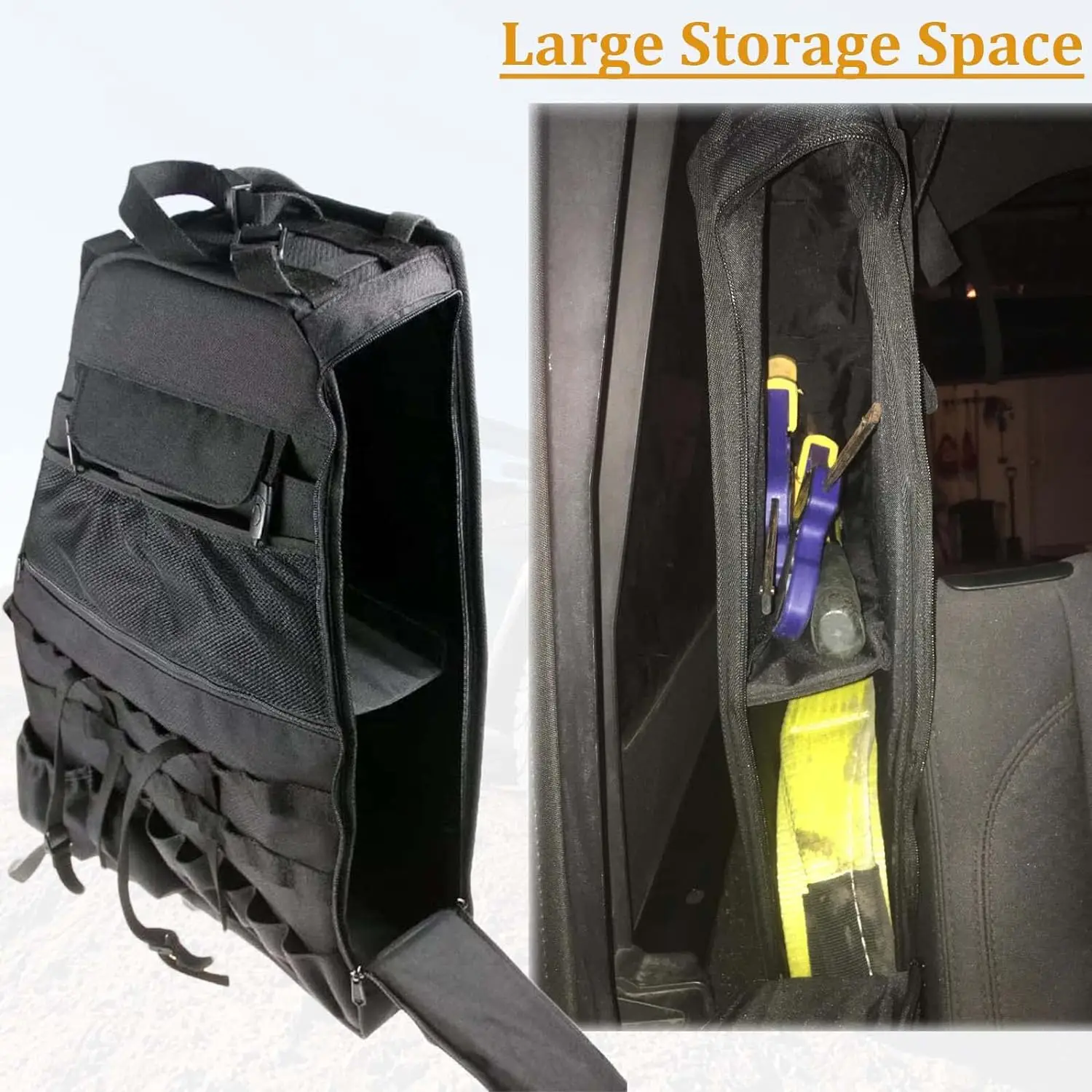 Roll Bar Storage Bag Cargo Cage with Multi-Pockets for 07-22 Jeep Wrangler JK TJ JL & Unlimited 2/4 Doors Organizers Holder Bags