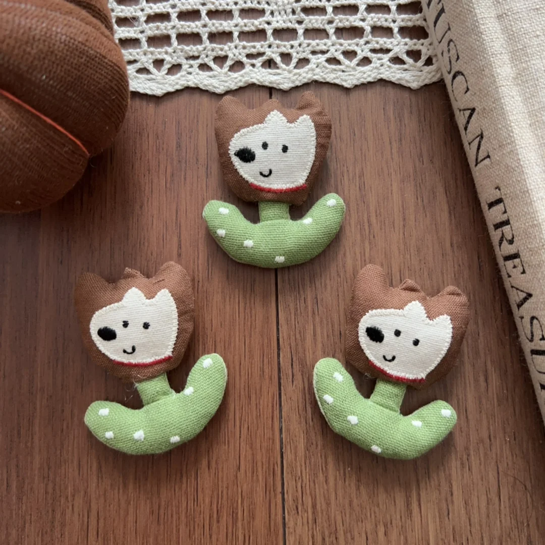 Handmade Fabric Flower Plant Brooch Hair Accessory DIY Craft for Kids Shoes Socks Bag Hat Clothing Decoration High Quality