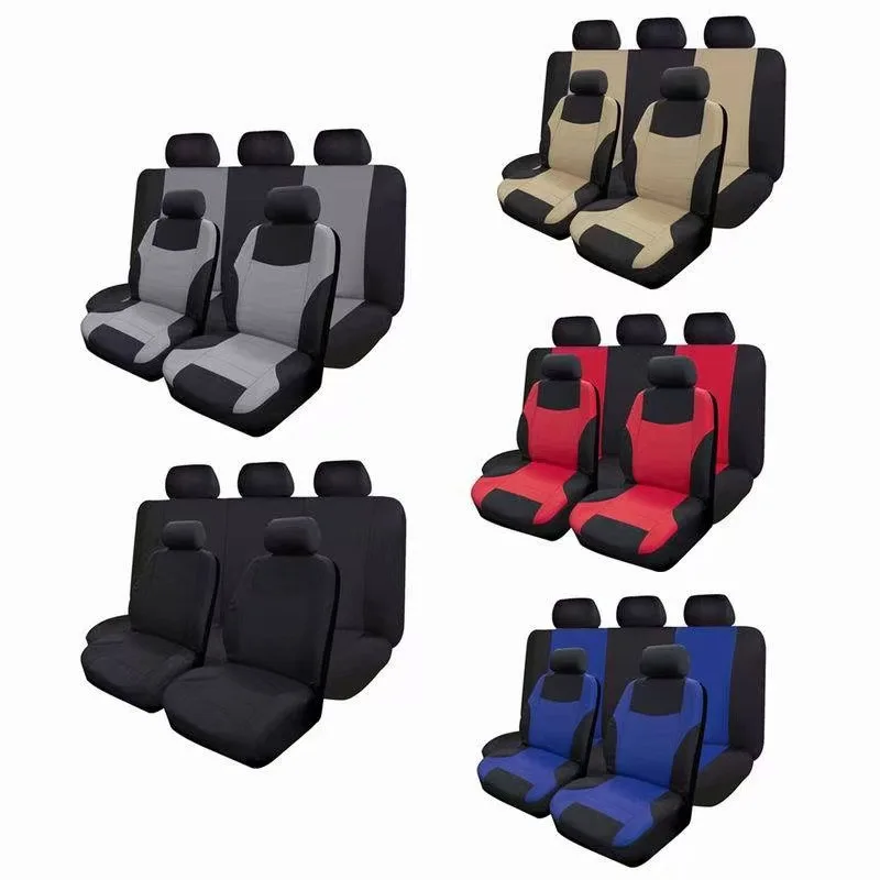 Universal 7 Colors Car New 5 Seats Cover Auto Car Seat Covers Ployester Cushion Full Set Front Rear For Sedans Seat Covers AT MT