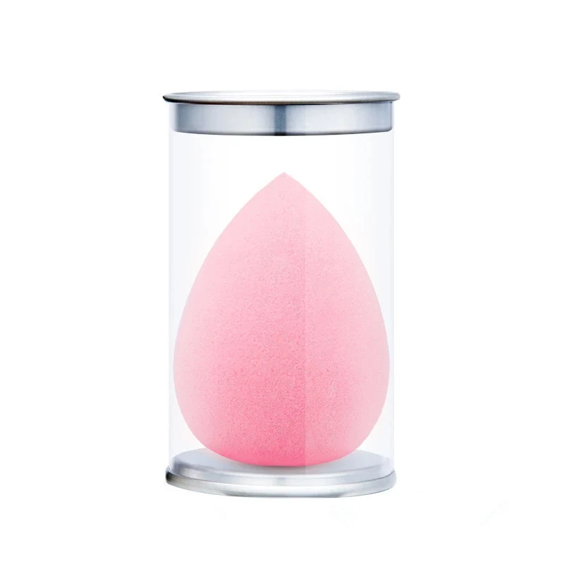 50pcs Custom Logo Black Beauty Egg Cosmetic Blender with box Private Label Latex Free Clear Box Sponge