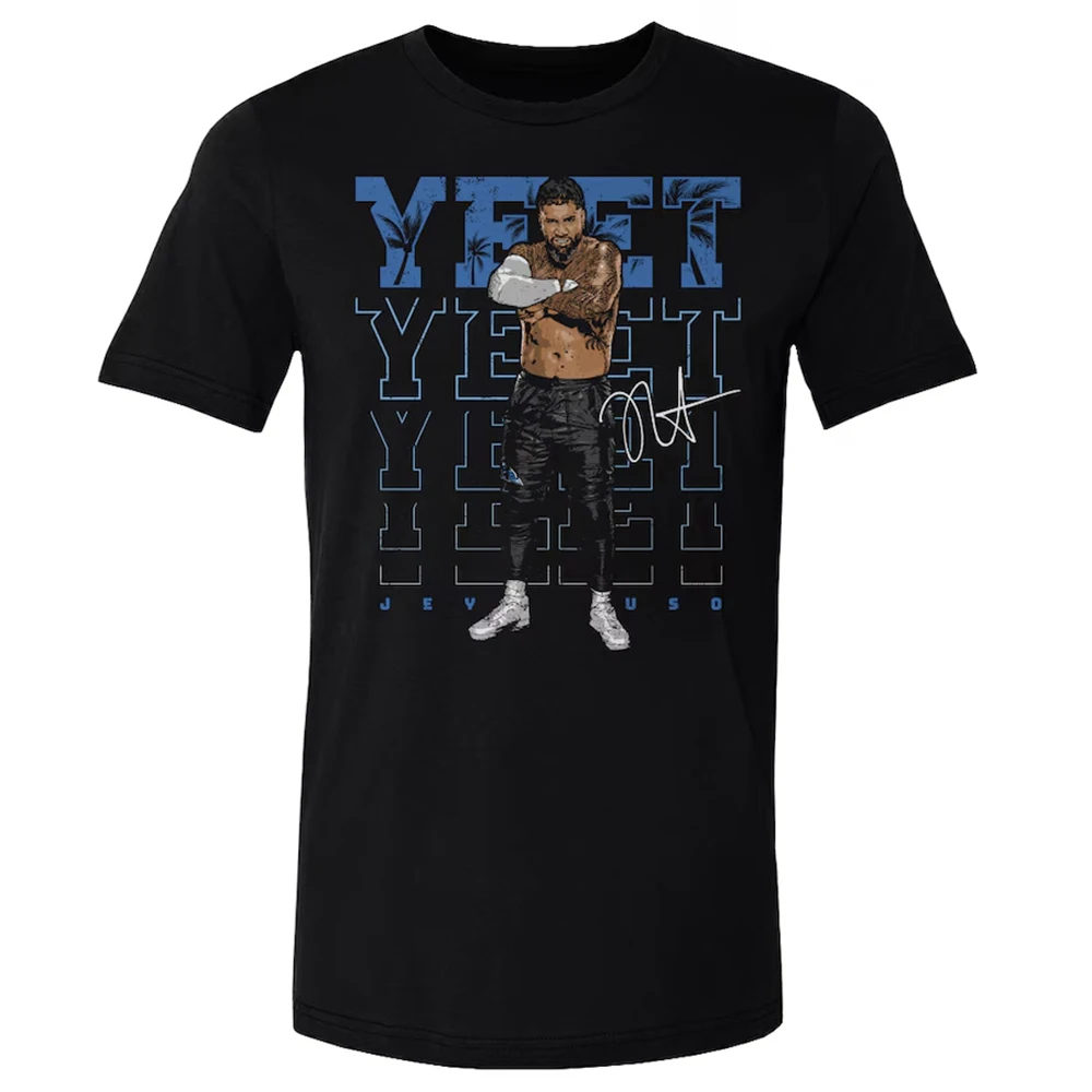 Camiseta de lucha libre para hombre y mujer, camisa de manga corta con diseño 3D de Jey Uso YEET, color negro, 500 niveles, superventas, novedad de verano