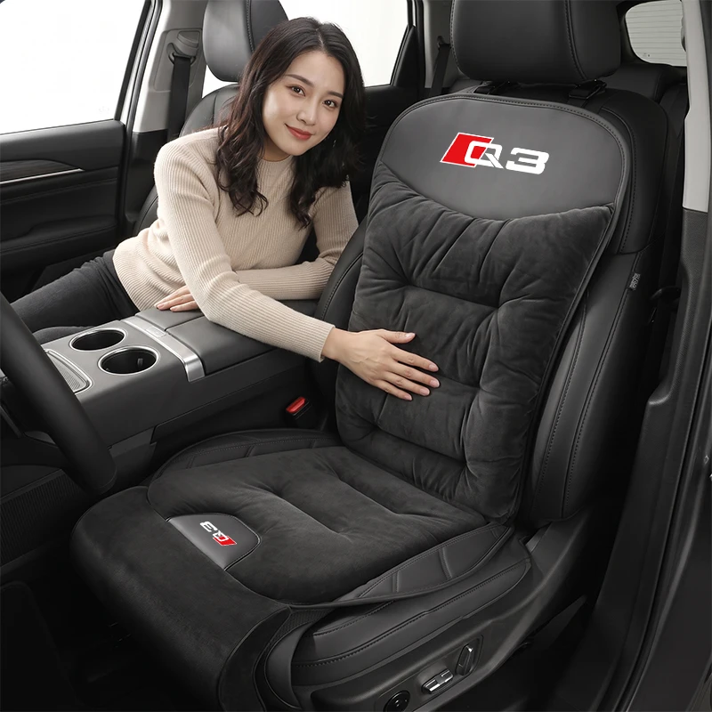 Car Seat Cushion With Extended Leg Support For Audi Q3 Flannel Warm Seat Cover Thickened Rear Car Seat Backrest Protection Pad