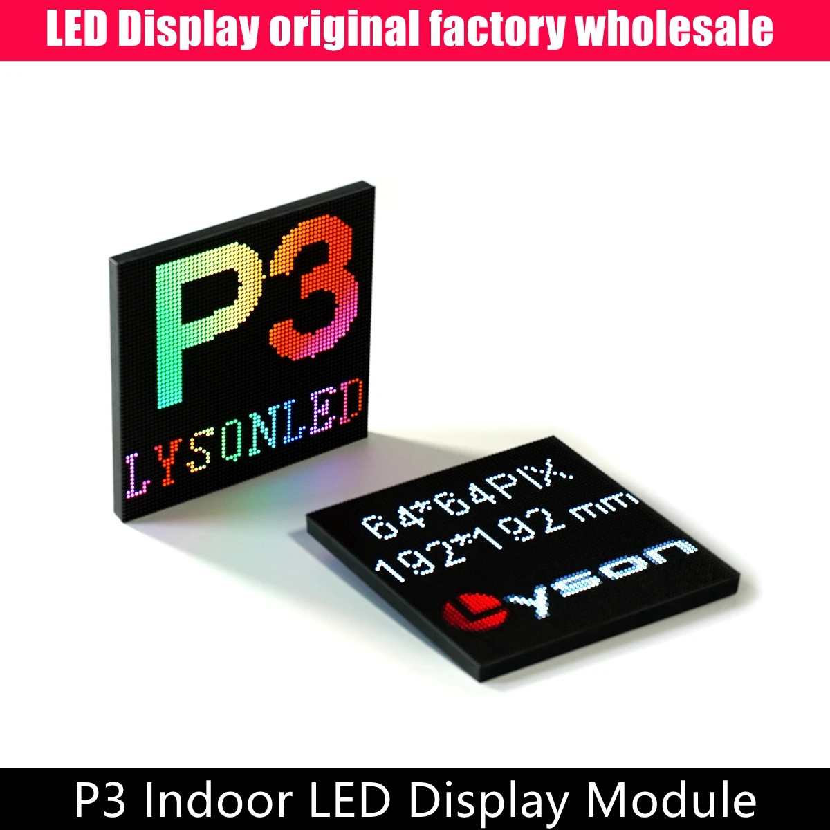 

P3 Indoor SMD 3-IN-1 Full Color LED Panel 64x64 Pixel Dots RGB Matrix Display Screen Module 192mmx192mm 1/32 Scan