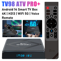 TV98 ATV PRO Android 14 H313 Set Top Box Dual WiFi 5G Smart TV Box Digital Display 4K HD Media Player With BT Voice Controller
