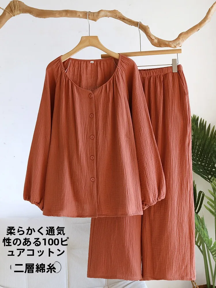100-pure-cotton-sleepwear-women's-spring-autumn-lightweight-long-sleeve-soft-home-clothes-red-home-fashion-cotton-pajamas