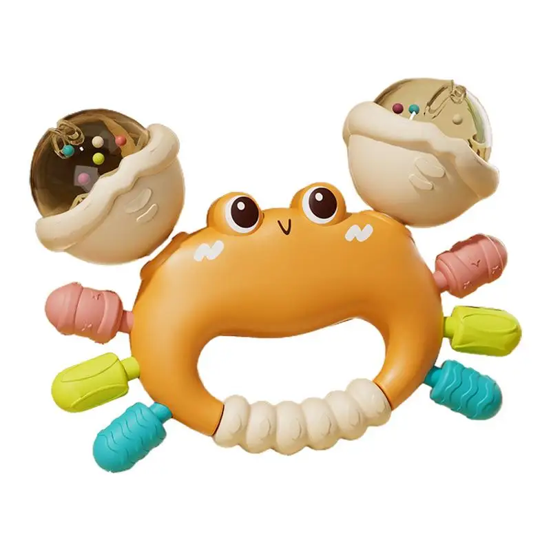 

Rattle Toy Portable Teether Toy Easy Grasp Rattle Sand Hammer Crab Hand Grip Toy Early Educational Toys For Boys And Girls