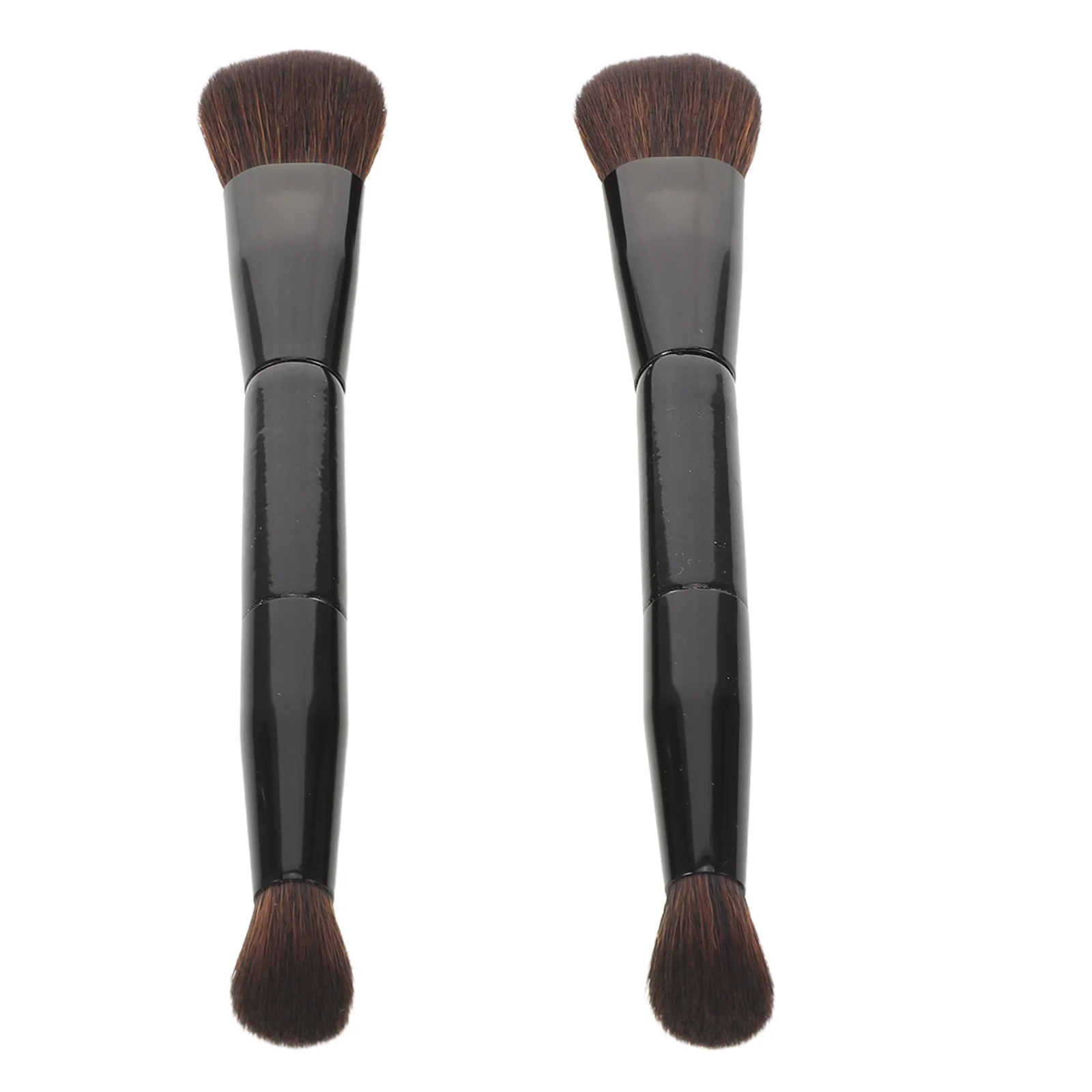 2 Stück doppelseitiger Make-up-Pinsel, multifunktional, weich, doppelseitig, Rouge, Kontur, Puder, Textmarker, reisefreundlich, für Gesicht und Augen