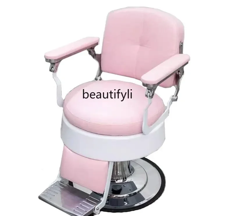 

Women's Barber Chair Barber Shop Light Luxury Hairdressing Stool Lifting Rotating down Cosmetic Chair